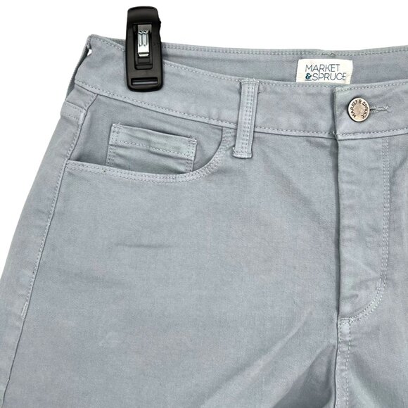 Market & Spruce Flat Front Cotton Blend Shorts Light Blue Size 8 NWT - Picture 2 of 8